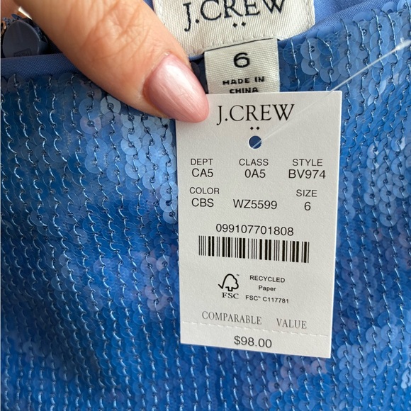 J. Crew Blue Sequin A-Line Mini Skirt - Picture 3 of 5